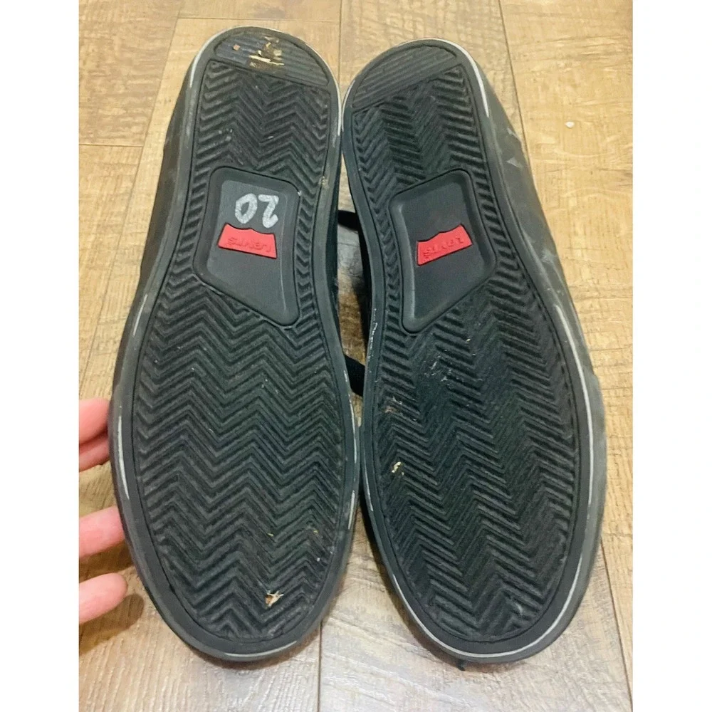 Levi's Mens‎ Black Canvas Low Top Sneakers Casual Shoes Size 8